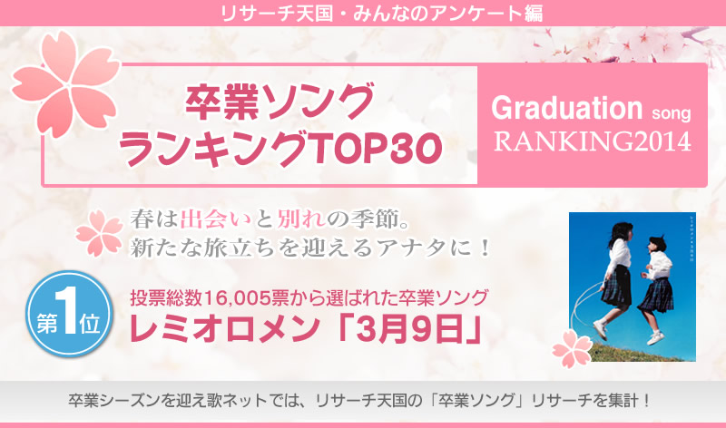 卒業ソングランキングtop30 歌ネット